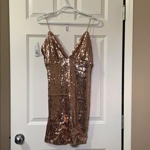 Gold sequin dress